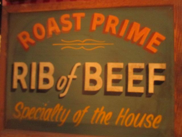 Roast Prime Rib of Beef sign paint on chalkboard 24"X  18"- staining