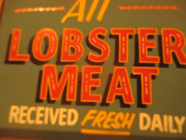 All Lobster Meat received fresh daily sign paint on chalkboard 24" X 18"  stains