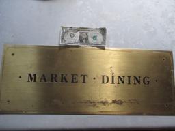 Market Dining Brass Sign 22" X 82"