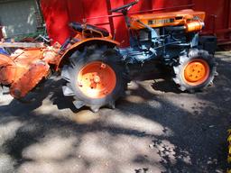 Kubota B 7000 4 Wheel Drive, 2 Cylinder Diesel Tractor with Roto Tiller Attachment