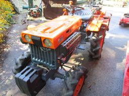 Kubota B 7000 4 Wheel Drive, 2 Cylinder Diesel Tractor with Roto Tiller Attachment