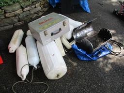 Boat Fenders, Boat Gas Grill and Metal Box