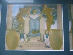 Maxfield Parrish Old King Cole Triptych (Some Fading) Frame - 12 3/4" x 31"