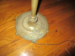 Metal Floor Lamp Slag Glass Shade (Appears to be Added) 66 1/2"