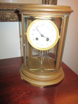 Brass Glass Cased Clock - Providence