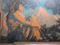 1917 Maxfield Parrish "Rubaiyat" Panoramic Print by C.A. Frame 10 1/2" x 32" Some Fading
