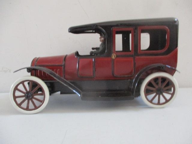 Tin Litho Key Wind Touring Car Restored 11"