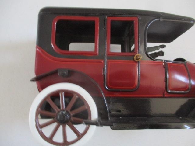 Tin Litho Key Wind Touring Car Restored 11"