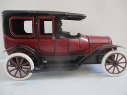 Tin Litho Key Wind Touring Car Restored 11"