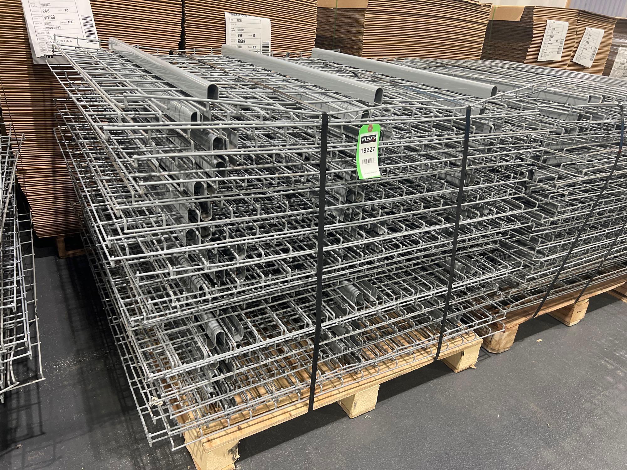 PALLET OF APPROX. 34 WIRE GRATES FOR PALLET RACKING, APPROX. DIMENSIONS 43" X 45"