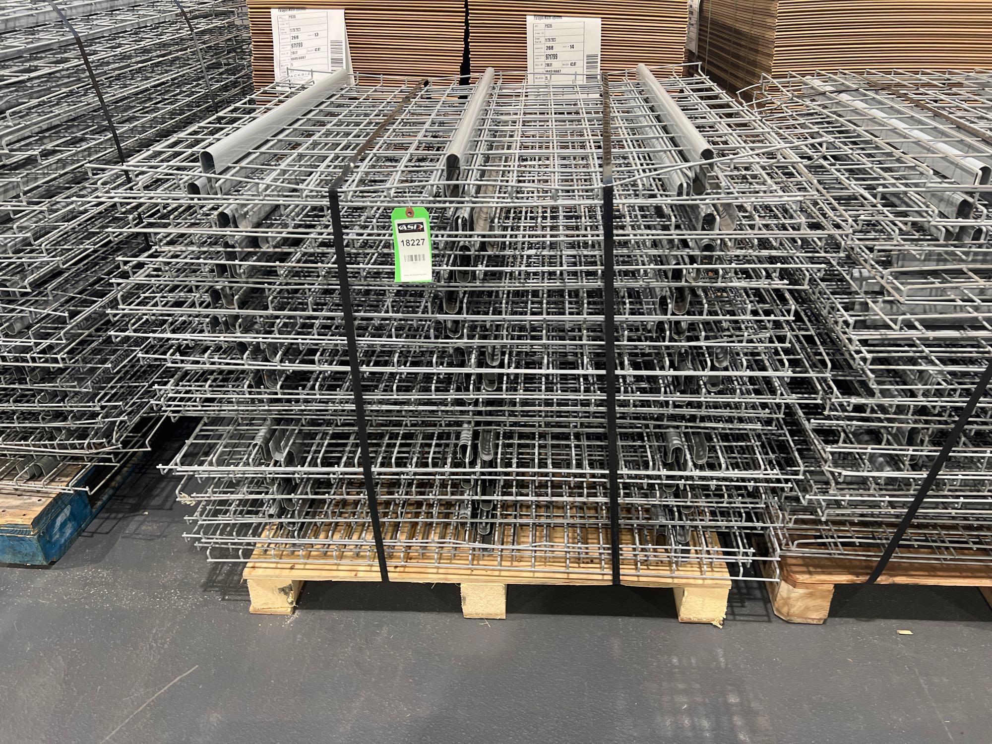 PALLET OF APPROX. 34 WIRE GRATES FOR PALLET RACKING, APPROX. DIMENSIONS 43" X 45"