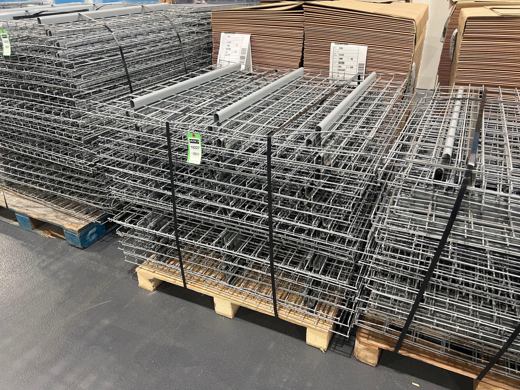 PALLET OF APPROX. 34 WIRE GRATES FOR PALLET RACKING, APPROX. DIMENSIONS 43" X 45"