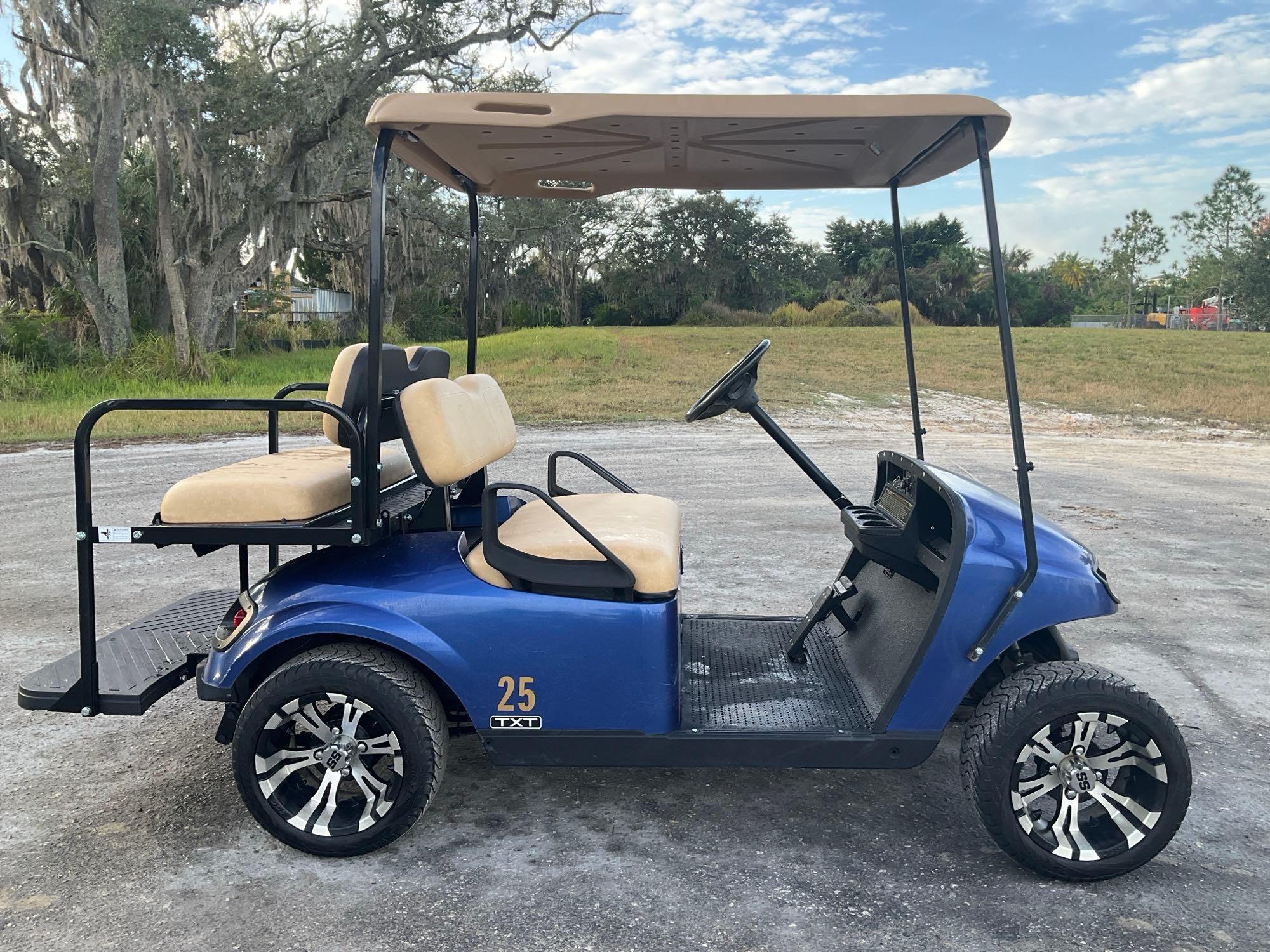 2019 EZ-GO TXT GOLF CART , CUSTOM RIMS, LIFT KIT, BACK SEAT FOLD DOWN TO FLAT BED, 36V BATTERY CH...