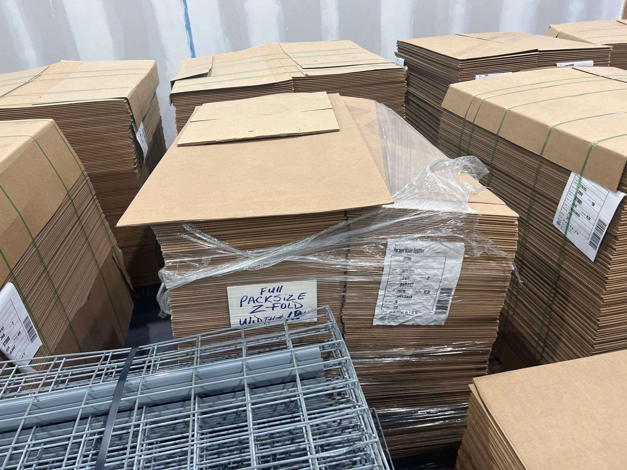 QTY 3) FULL PALLETS & QTY 1) 3/4 FULL PALLET OF 18€� "Z FOLD" BOXES, APPROX. 270 BOXES PER FULL P...