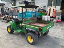 JOHN DEERE GATOR TX UTV, GAS POWERED, HYDRAULIC DUMP BED, HITCH, BILL OF SALE ONLY