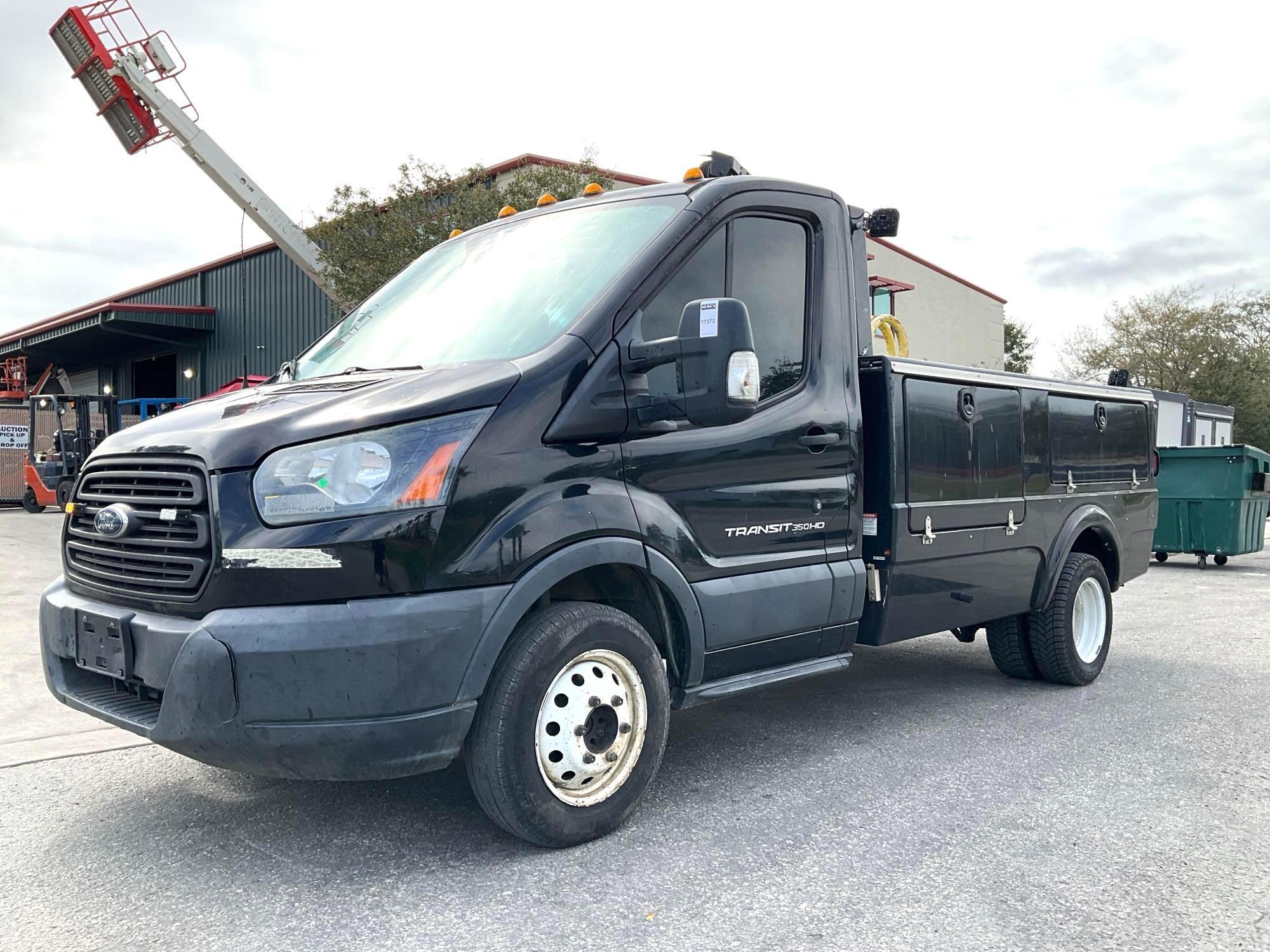 2017 FORD TRANSIT T-350 HD DRW UTILITY TRUCK , GAS POWERED AUTOMATIC, APPROX GVWR 9950LBS, STELLA...