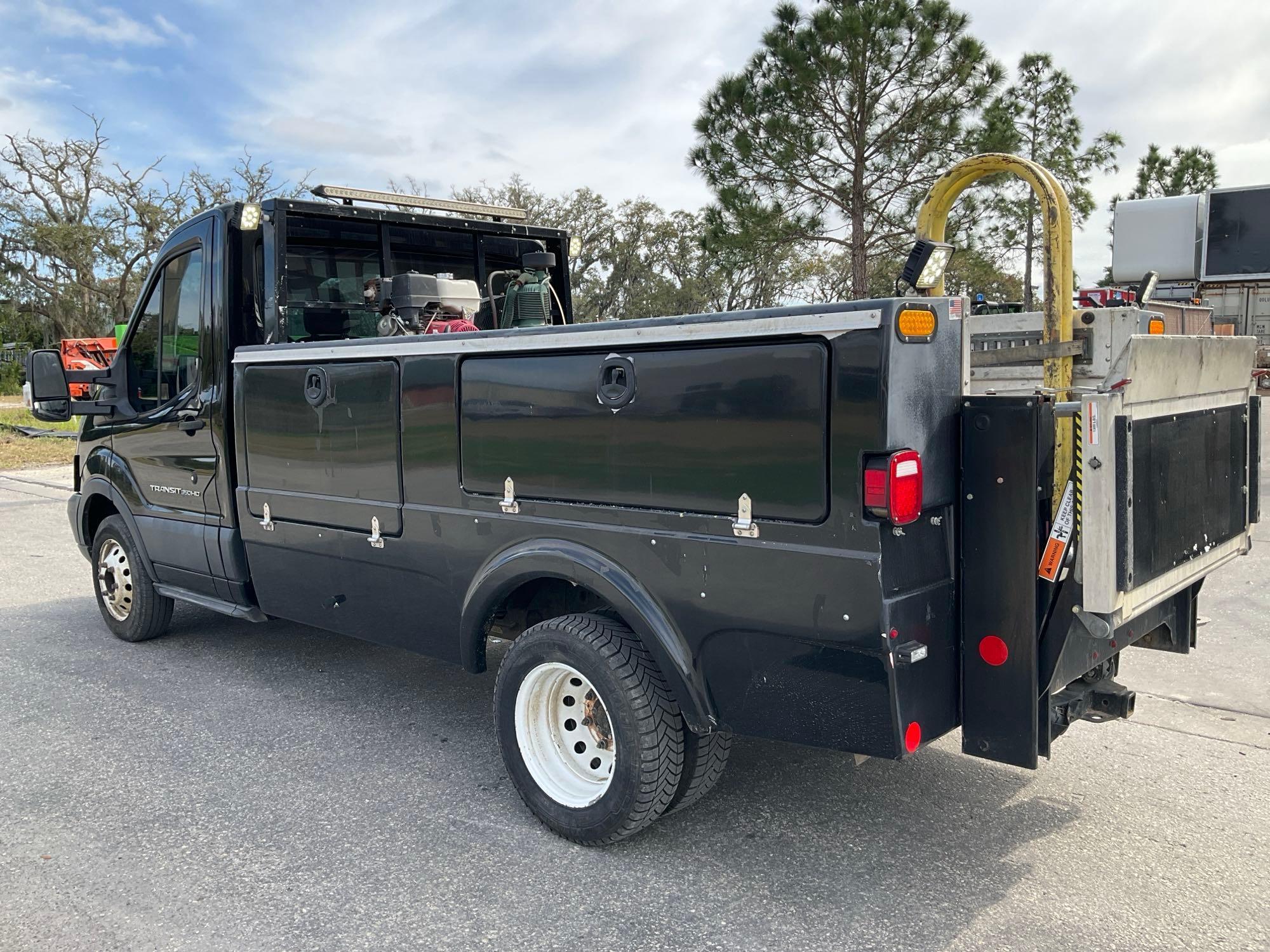 2017 FORD TRANSIT T-350 HD DRW UTILITY TRUCK , GAS POWERED AUTOMATIC, APPROX GVWR 9950LBS, STELLA...