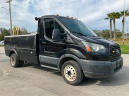 2017 FORD TRANSIT T-350 HD DRW UTILITY TRUCK , GAS POWERED AUTOMATIC, APPROX GVWR 9950LBS, STELLA...