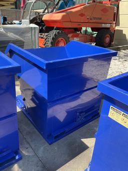 ( 1 ) UNUSED 1CU YARD SELF DUMPING HOPPER WITH FORK POCKETS