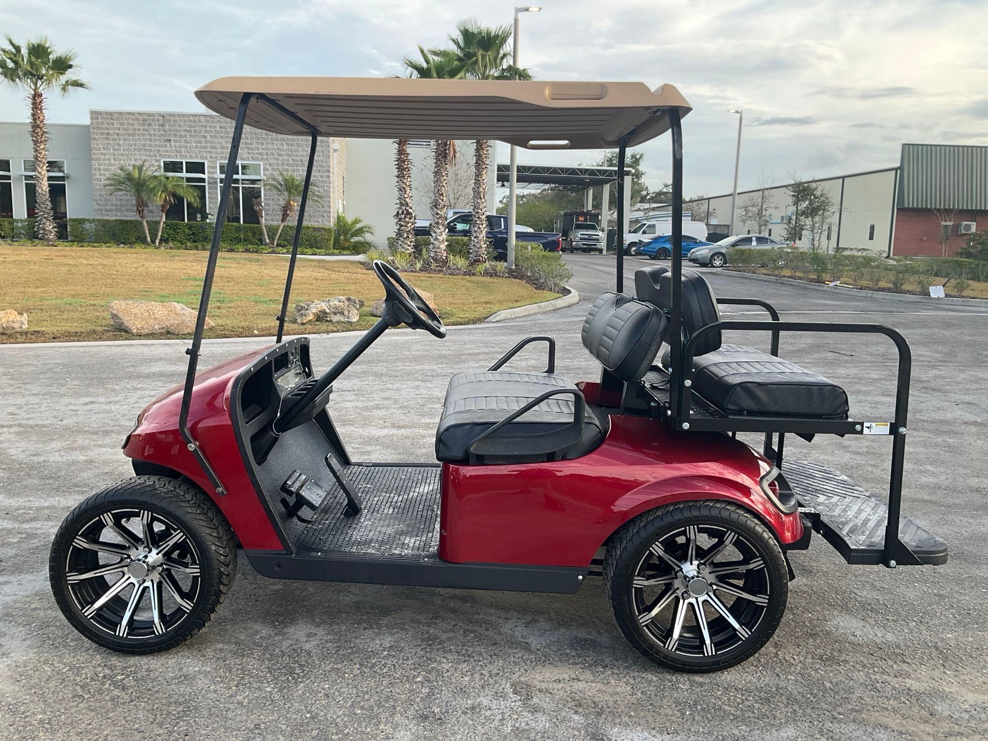 EZ-GO GOLF CART , ELECTRIC, BACK SEAT FOLD DOWN TO FLAT BED, BATTERY CHARGER INCLUDED, BILL OF SALE