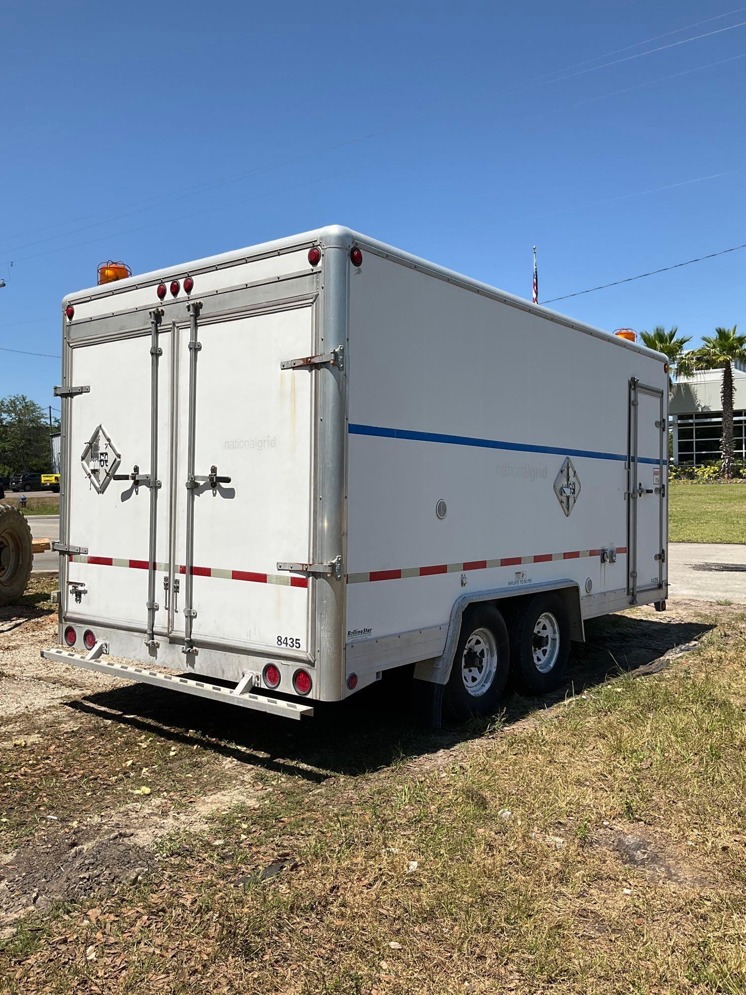 ROLLINGSTAR RS816 T/A ENCLOSED BATTERY TESTING CARGO TRAILER, APPROX GVWR 12,000, APPROX 16FT A