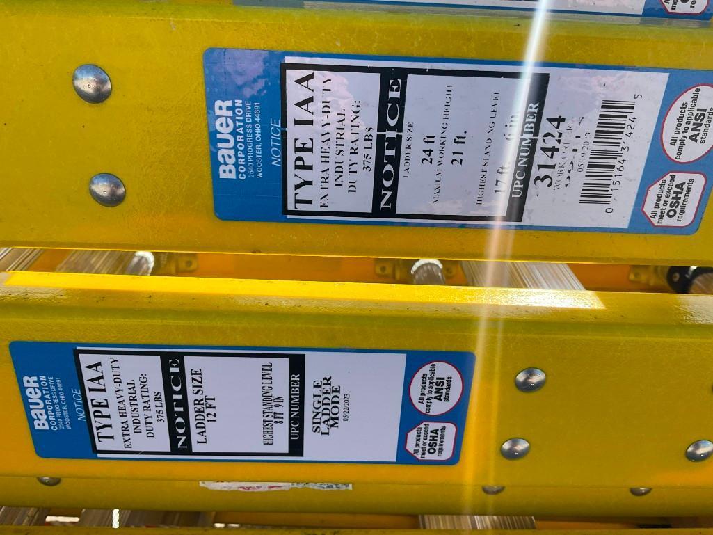 ( 1 ) BAUER EXTRA HEAVY DUTY LADDERS TYPE IAA , APPROX LADDERS SIZE 24FT ( PLEASE NOTE STOCK PHOTOS