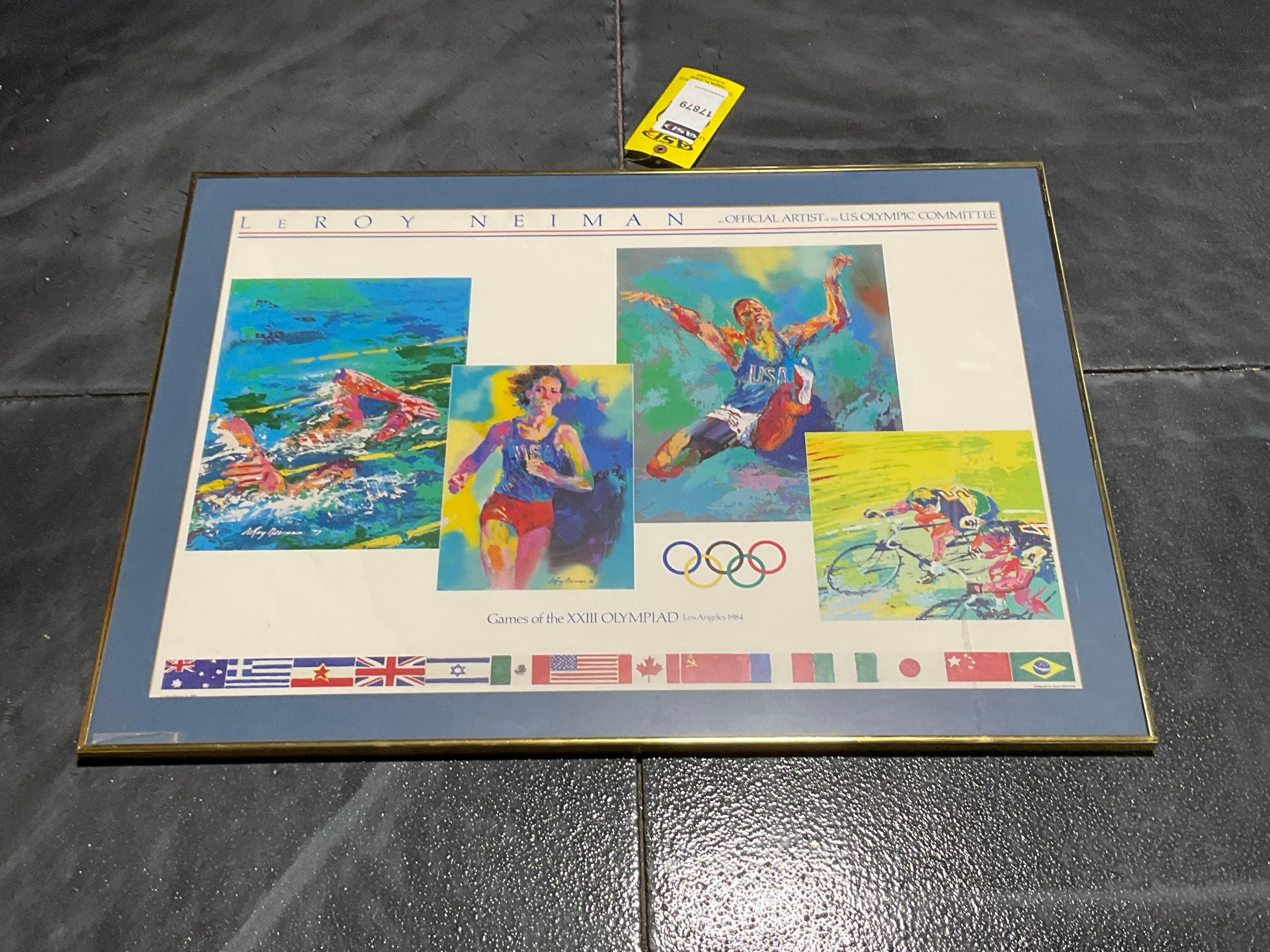 LEROY NEIMAN GAMES OF THE XXIII OLYMPIAD LOS ANGELES 1984 IN FRAME, APPROXIMATELY 37€� L X 27€� W 