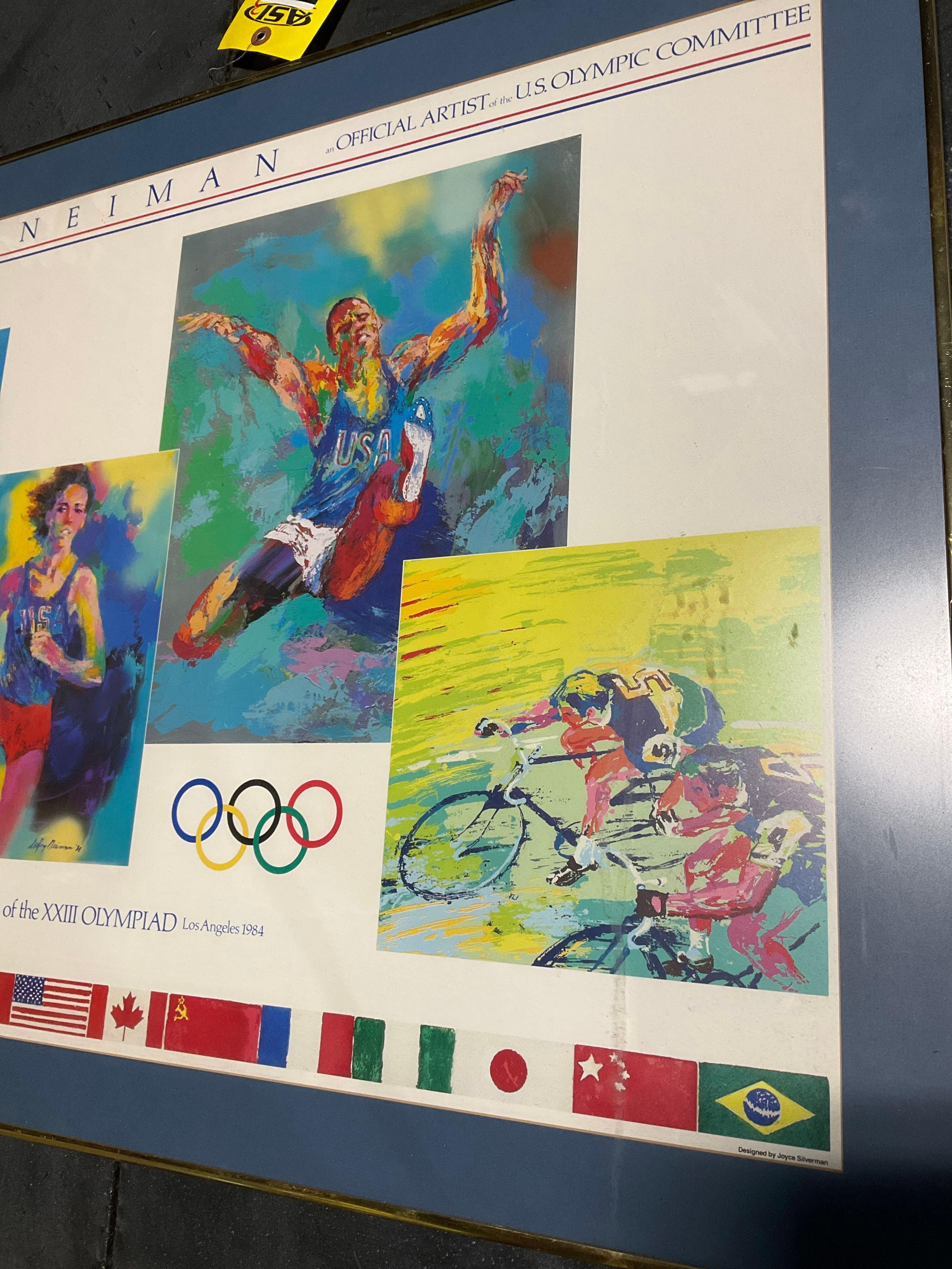 LEROY NEIMAN GAMES OF THE XXIII OLYMPIAD LOS ANGELES 1984 IN FRAME, APPROXIMATELY 37€� L X 27€� W 