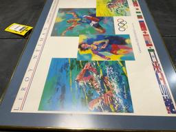 LEROY NEIMAN GAMES OF THE XXIII OLYMPIAD LOS ANGELES 1984 IN FRAME, APPROXIMATELY 37€� L X 27€� W 