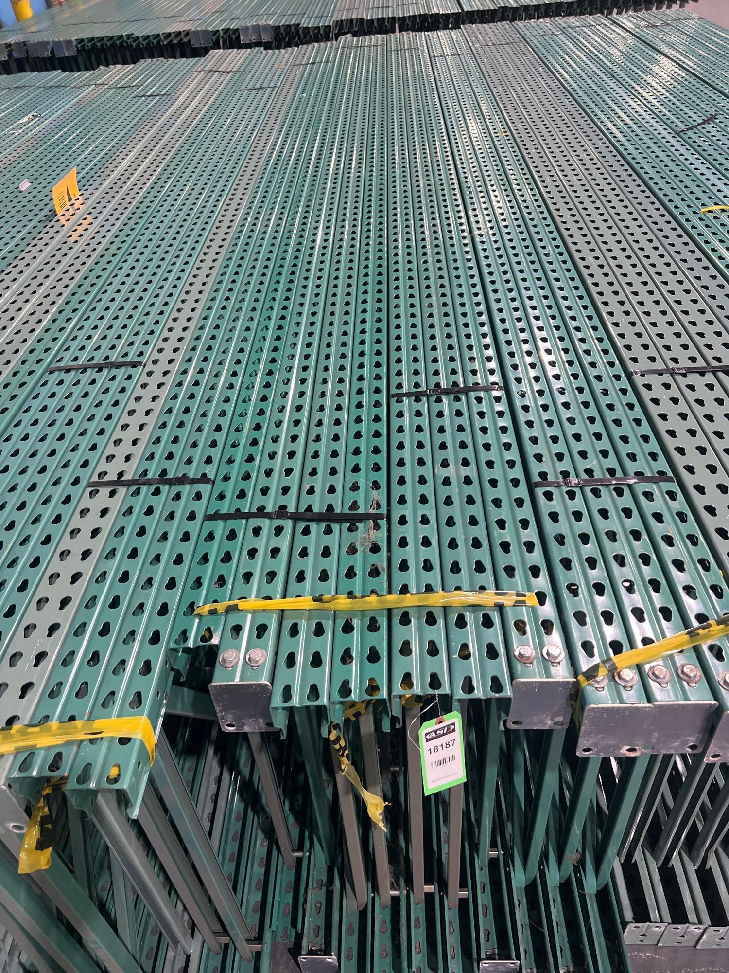 QTY) 7 PALLET RACK UP RIGHTS, 16'