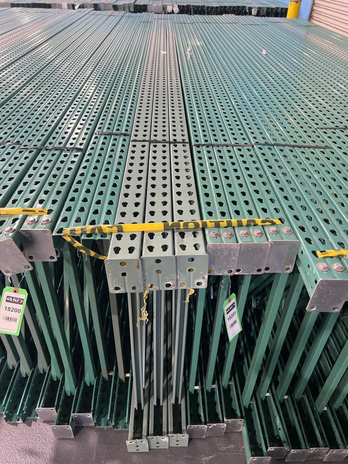 QTY) 8 PALLET RACK UP RIGHTS, 16' 