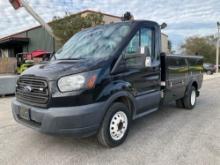 2017 FORD TRANSIT T-350 HD DRW UTILITY TRUCK , GAS POWERED AUTOMATIC, APPROX GVWR 9950LBS, STELLA...