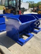 ( 1 ) UNUSED 1CU YARD SELF DUMPING HOPPER WITH FORK POCKETS