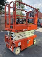 2016 SNORKEL SCISSOR LIFT MODEL S3219E ANSI , ELECTRIC, APPROX MAX PLATFORM HEIGHT 19FT, NON MARK...