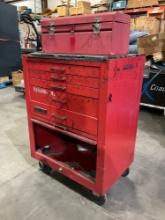 REM/PRO INDUSTRIAL PARTS CABINET / TOOL BOX ON WHEELS WITH CONTENTS , APPROX 30€� W x 18€� L x 37€�