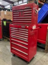 WATERLOO INDUSTRIAL PARTS CABINET / TOOL BOX ON WHEELS WITH CONTENTS , APPROX 30€� W x 18€� L x 6...