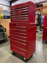 WATERLOO INDUSTRIAL PARTS CABINET / TOOL BOX ON WHEELS WITH CONTENTS , APPROX 30€� W x 18€� L x 6...