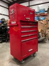 PROTO PROFESSIONAL INDUSTRIAL PARTS CABINET / TOOL BOX ON WHEELS WITH CONTENTS , APPROX 30€� W x ...