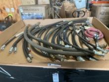 LOT PNEUMATIC AND HYDRAULIC HOSES WITH FITTINGS; BRANDS INCLUDE GATES AND PARKER; MISCELLANEOUS L...