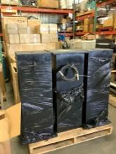 NEW/UNUSED RETRACTABLE HYDRAULIC SECURITY BOLLARDS SYSTEM QTY 3) BLACK RETRACTABLE BOLLARDS W/ PUMP