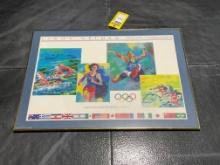 LEROY NEIMAN GAMES OF THE XXIII OLYMPIAD LOS ANGELES 1984 IN FRAME, APPROXIMATELY 37€� L X 27€� W 