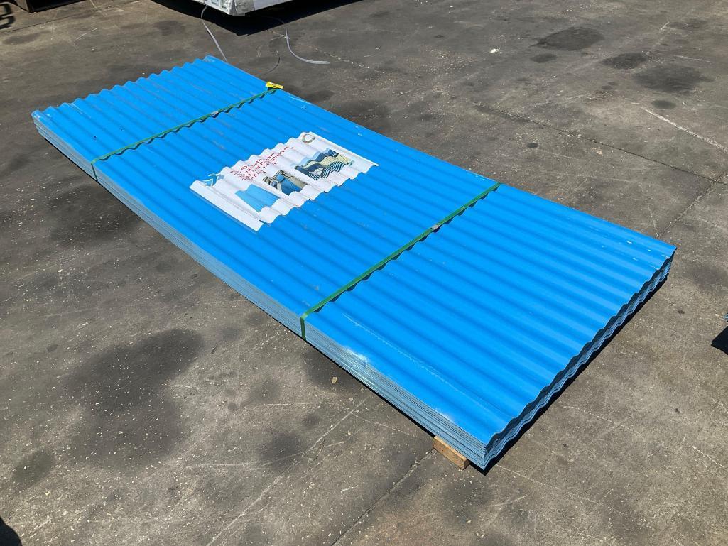 UNUSED PVC SYNTHETIC RESIN POLYERTERCORRUGATED ROOF SHEET, APPROX 35.43IN x 7.87FT, APPROX 30