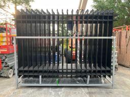 UNUSED GALVANIZED STEEL FENCE, APPROX 10FT L x 6.5FT H , APPROX 20PCS FENCE PANELS & APPROX 21PCS P