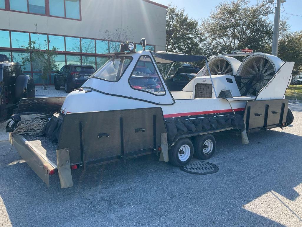 HOVERGUARD HOVERCRAFT W/TRAILER, HOVERTOUR 1000 MODEL 7900200, NEW BATTERY , 37 HRS SHOWING