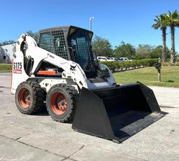 BOBCAT SKID STEER MODEL S175, DIESEL, ENCLOSED CAB, BUCKET APPROX 84", RUNS & OPERATES