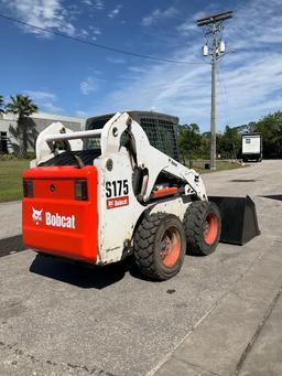 BOBCAT SKID STEER MODEL S175, DIESEL, ENCLOSED CAB, BUCKET APPROX 84", RUNS & OPERATES