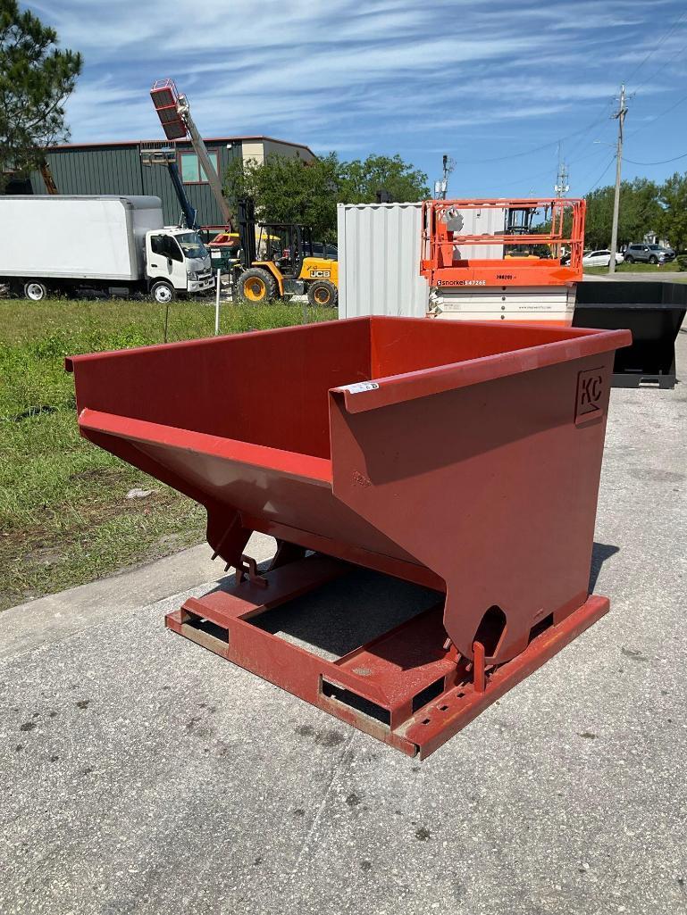 UNUSED 2CU YARD SELF DUMPING HOPPER WITH FORK POCKETS