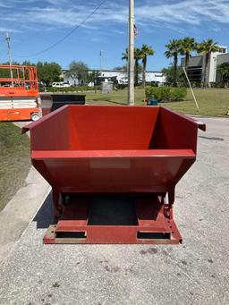 UNUSED 2CU YARD SELF DUMPING HOPPER WITH FORK POCKETS