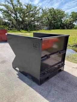 UNUSED 2CU YARD SELF DUMPING HOPPER WITH FORK POCKETS