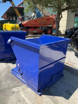 UNUSED 1CU YARD SELF DUMPING HOPPER WITH FORK POCKETS